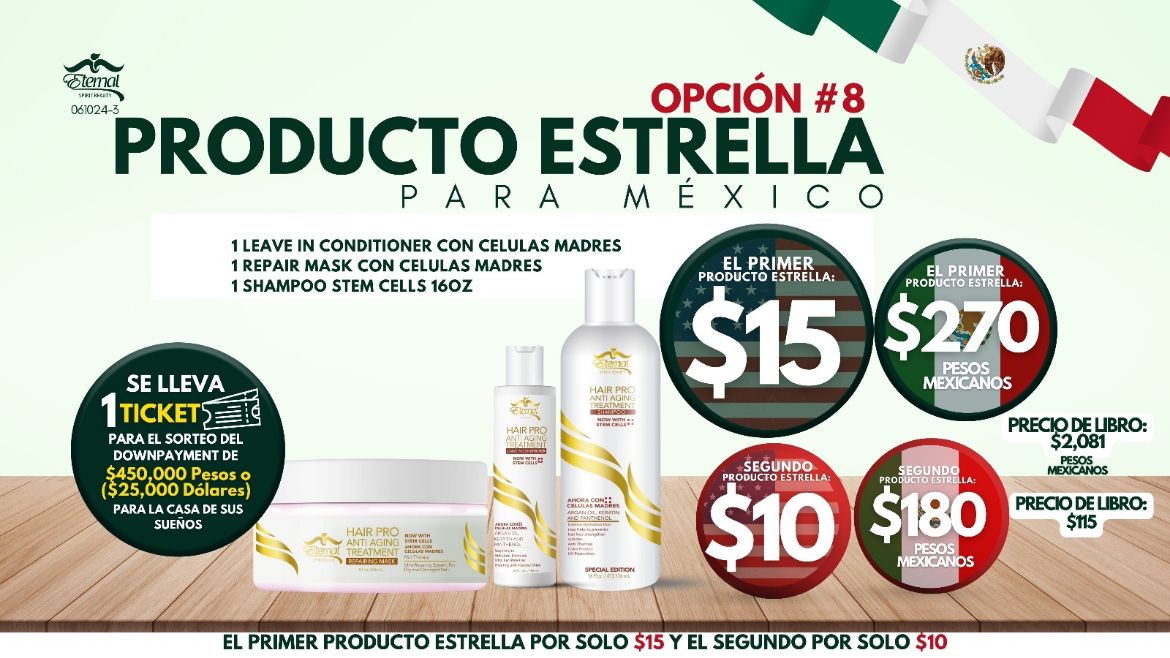 Imagen de Promocion 061024-3 (2 E) Producto Estrella para Mexico Opcion #8 (Cabello) 122623 - Primero