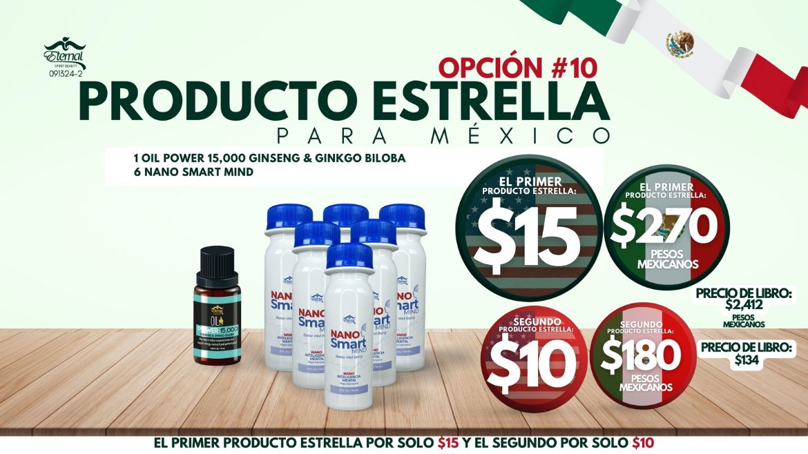 Imagen de Promocion 091324-2 (2 E): Producto Estrella en Mexico Opcion #10 (Primero) Nano Smart y Ginseng Gingko Biloba 122623